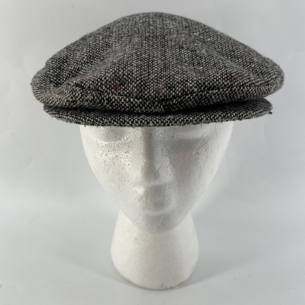 Vintage Union Made Tweed Newsboy Cap M 7 Made in USA Classic Flat Hat Speckled